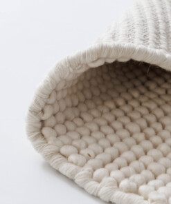 Tapis laine rond - Fjell blanc - close up, thumbnail