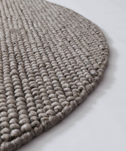 Tapis laine rond - Fjell couleur du sable - close up
