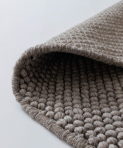 Tapis laine rond - Fjell couleur du sable - close up, thumbnail Tapis laine rond - Fjell couleur du sable - close up, thumbnail