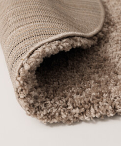 Tapis Rond poils longs Shaggy Grand - beige - close up