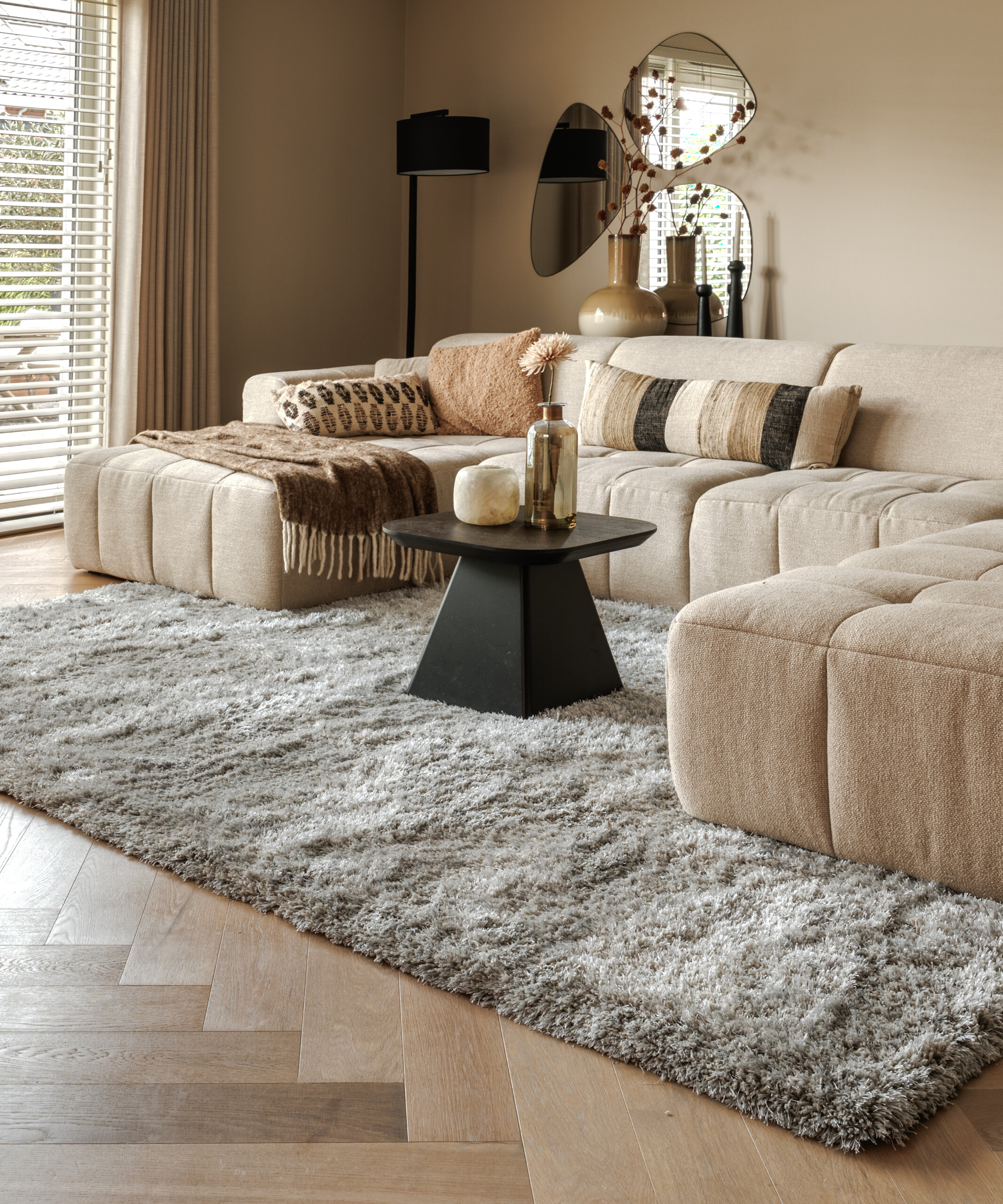 Tapis Shaggy - Meadow gris - sfeer Tapis Shaggy - Meadow gris - sfeer
