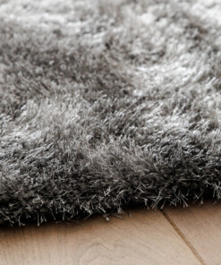 Tapis ovale poils longs - Posh gris - close up, thumbnail
