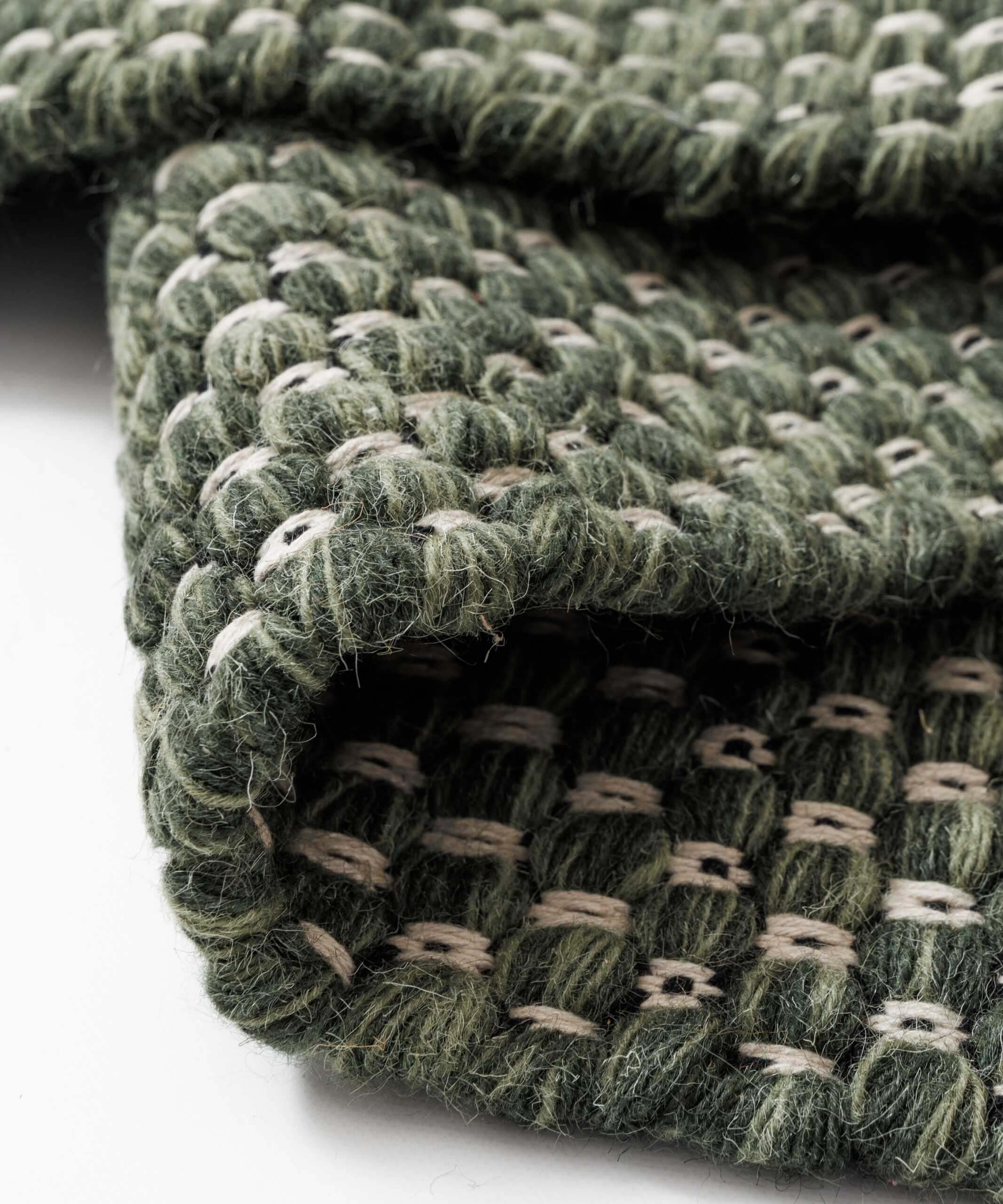 Tapis en laine - Huldra vert - close up Tapis en laine - Huldra vert - close up
