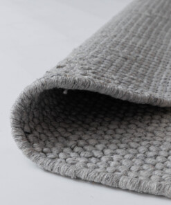 Tapis laine rond - Løkke gris clair - close up, thumbnail Tapis laine rond - Løkke gris clair - close up, thumbnail