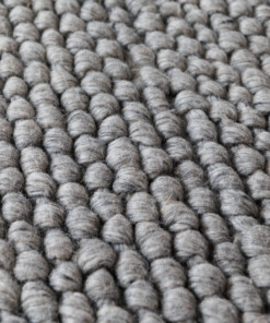 Tapis laine rond - Løkke gris clair - close up, thumbnail Tapis laine rond - Løkke gris clair - close up, thumbnail