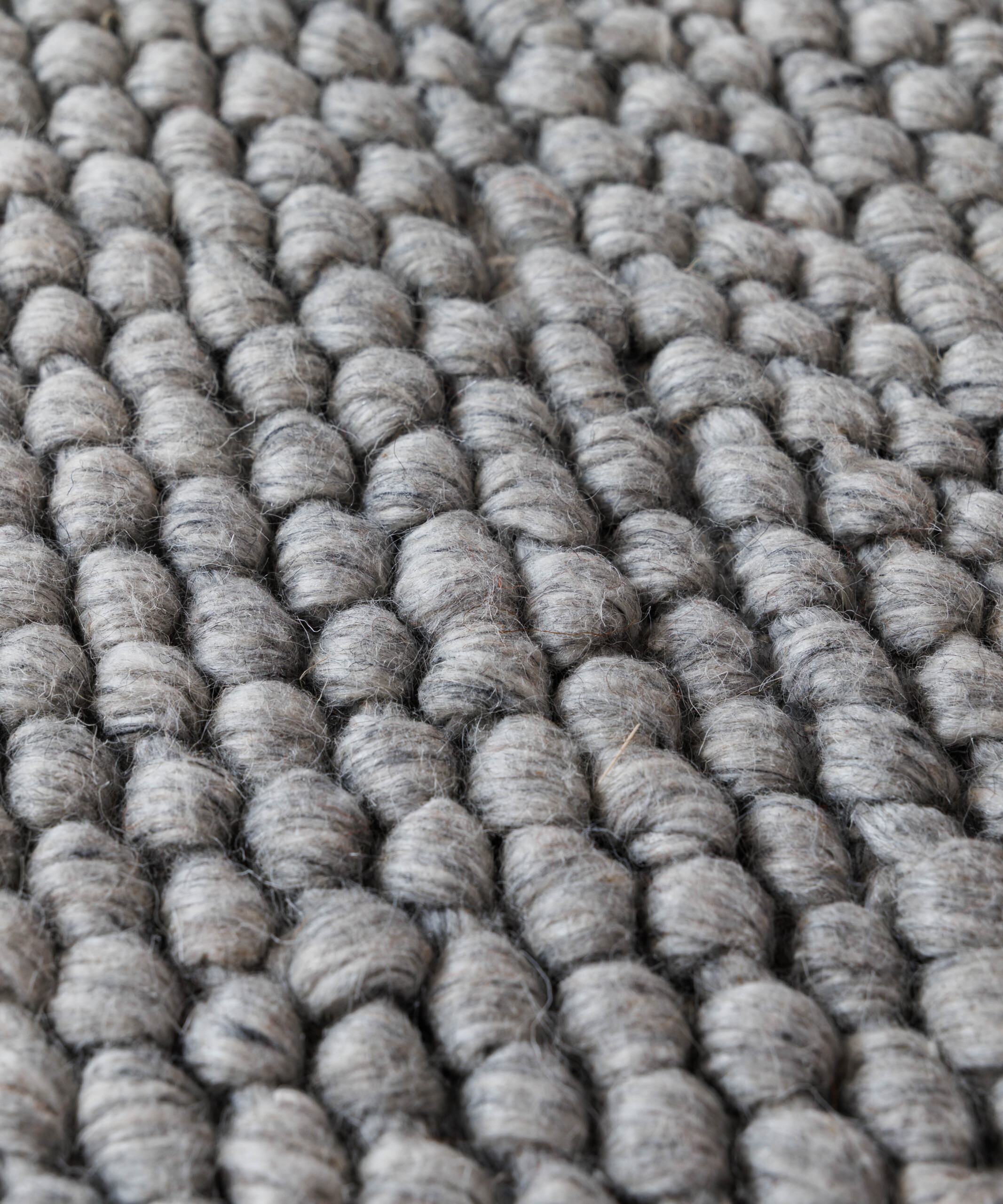 Tapis laine rond - Løkke gris clair - close up Tapis laine rond - Løkke gris clair - close up