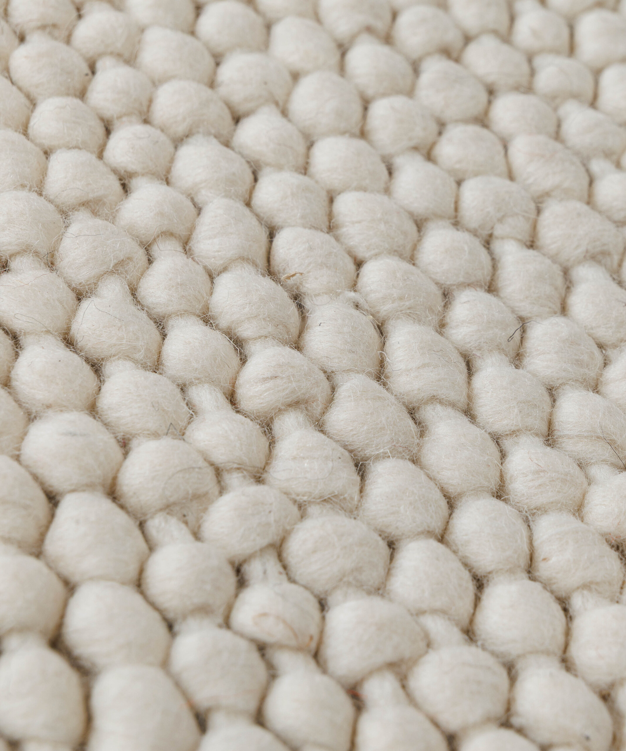 Tapis laine rond - Løkke ivoire - close up Tapis laine rond - Løkke ivoire - close up