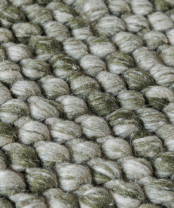 Tapis laine rond - Løkke vert olive - close up, thumbnail Tapis laine rond - Løkke vert olive - close up, thumbnail