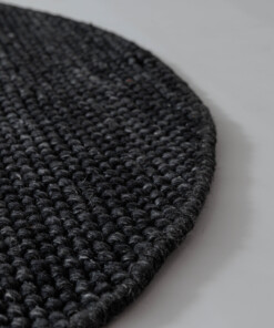 Tapis laine rond - Løkke noir - close up
