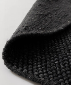 Tapis laine rond - Løkke noir - close up, thumbnail Tapis laine rond - Løkke noir - close up, thumbnail