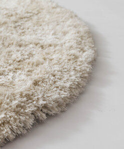 Tapis Shaggy Rond - Meadow Crème - close up, thumbnail