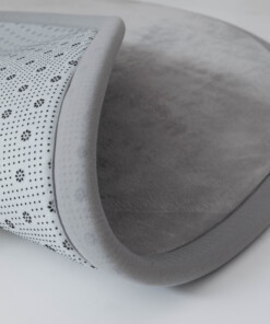 Tapis de jeu rond - Pluffy gris clair - close up, thumbnail