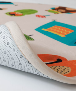 Tapis de jeu rond - Pluffy Forest animals multi - close up