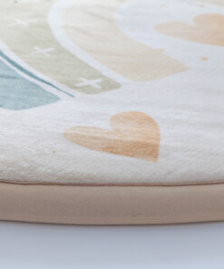 Tapis de jeu rond - Pluffy Heart crème/multi - close up, thumbnail Tapis de jeu rond - Pluffy Heart crème/multi - close up, thumbnail