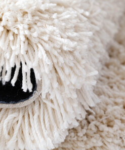 Tapis rond shaggy - Sveve ivoire - close up, thumbnail