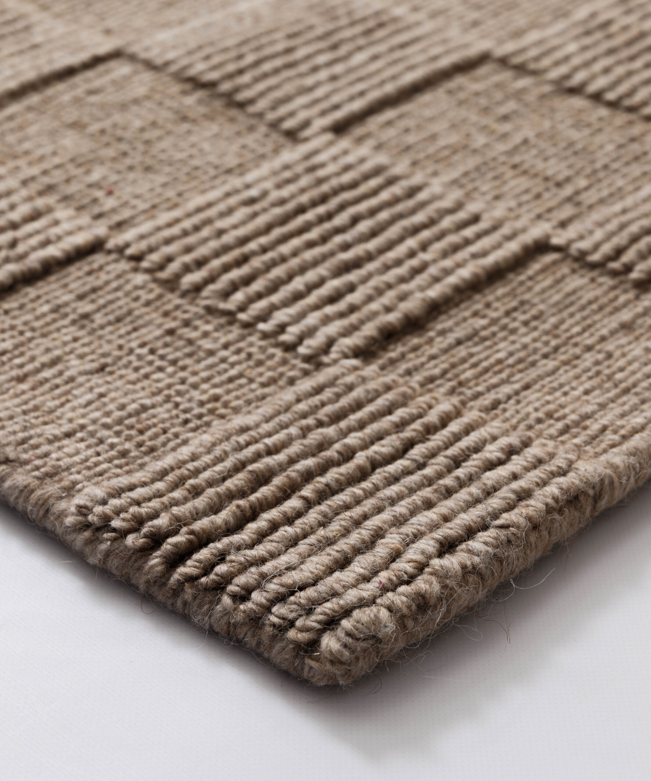 Tapis en laine - Tavle taupe - close up Tapis en laine - Tavle taupe - close up
