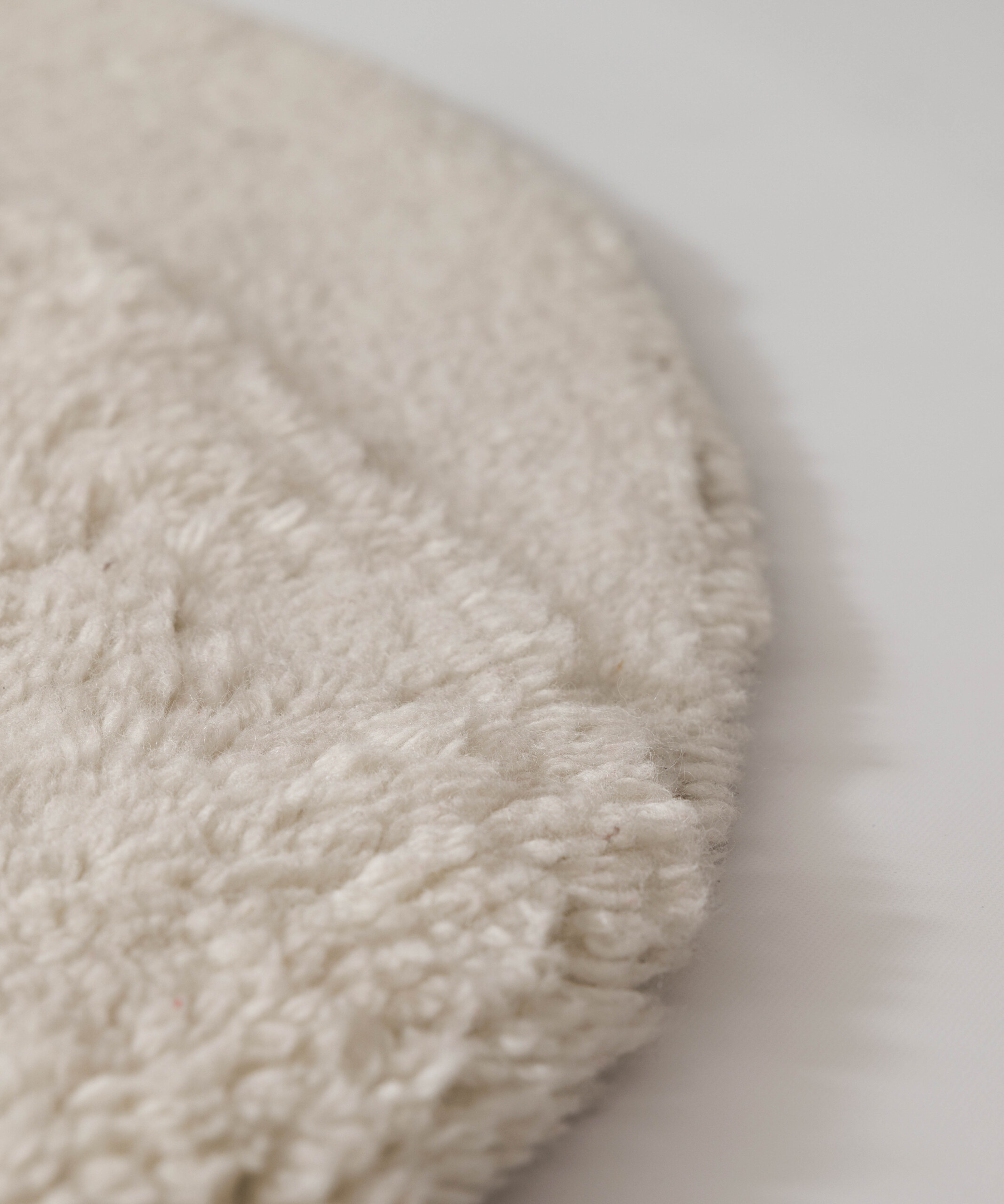Tapis organique - Tjørne Mose ivoire - close up Tapis organique - Tjørne Mose ivoire - close up