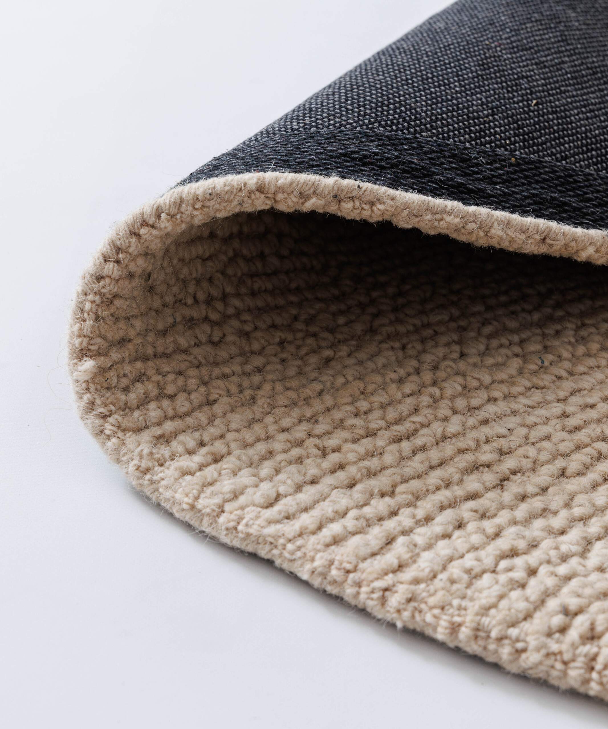 Tapis rond en laine - Tvist beige clair - close up Tapis rond en laine - Tvist beige clair - close up